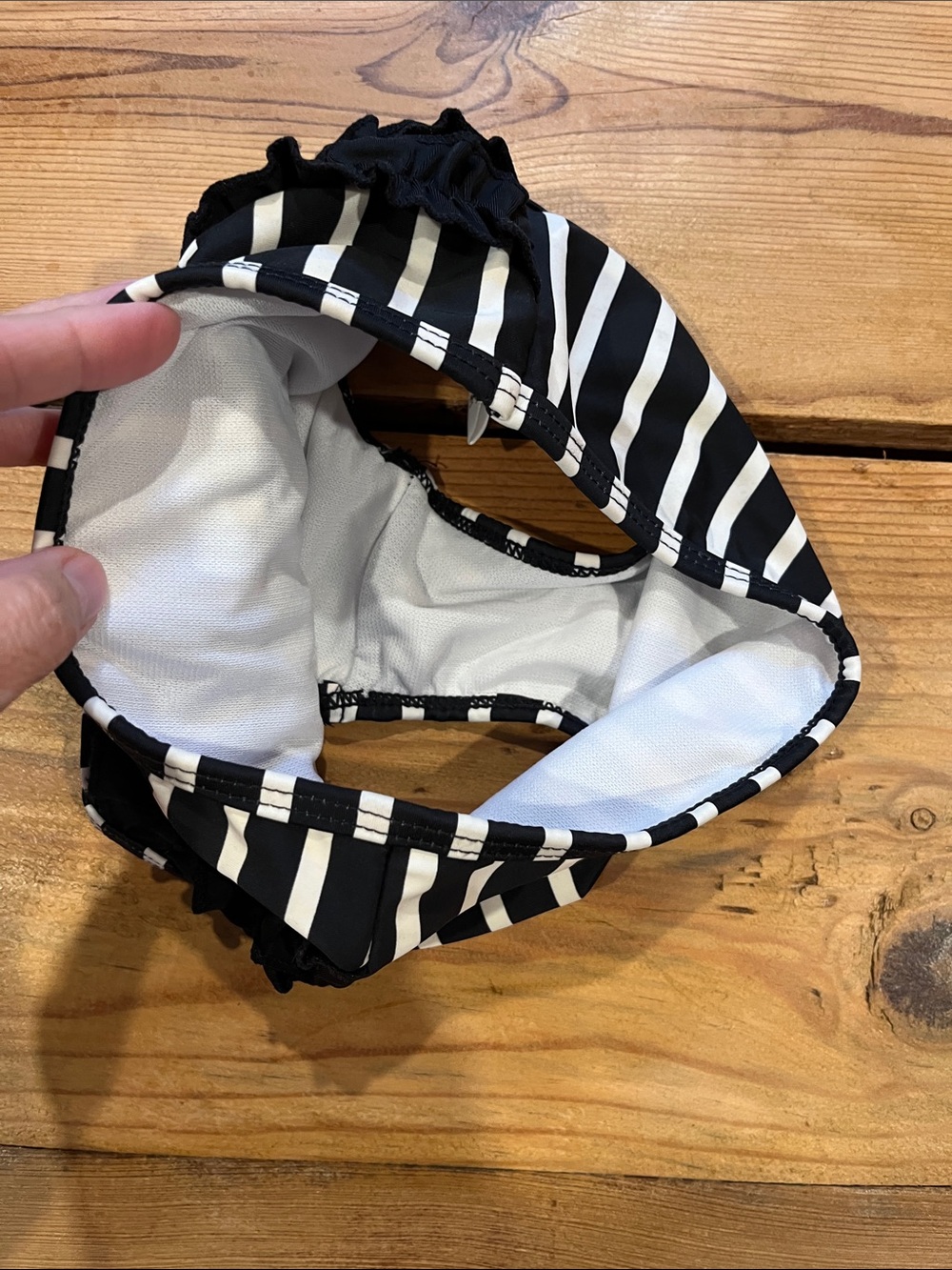 Set/2 RUFFLE BUTTS 4T Black Stripe Ruffed Bum Swim Set - Picture 5 of 7